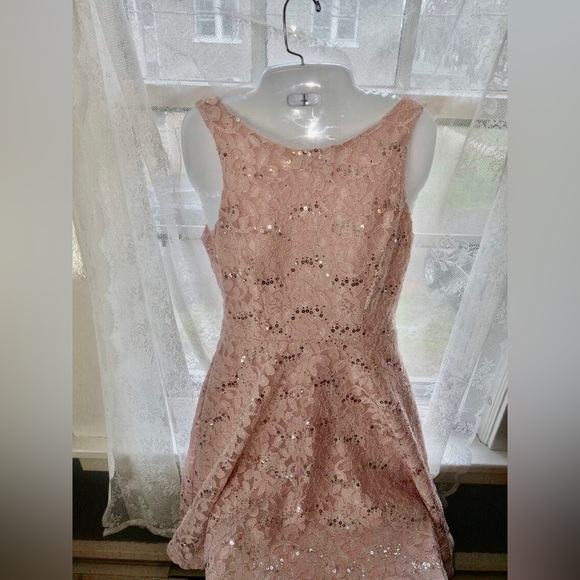 Sparklers pink sequins mini sleeveless size 3 dress - Picture 5 of 5